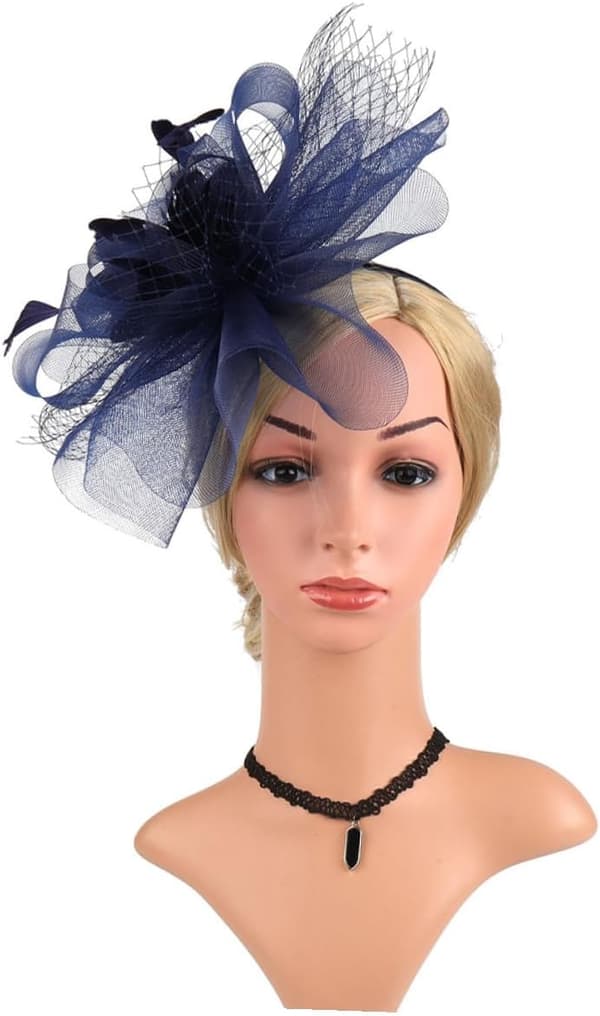 Mesh Brudehat Fascinator Pandebånd til kvinder Letvægts Flapper Tilbehør