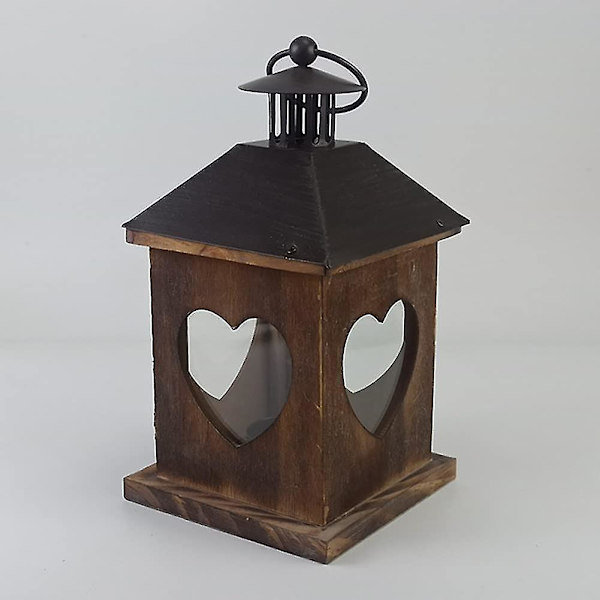 Hängande Tealight-hållare, Vintage Järnlykta, Retro Trälykta, Fristående Lykta, Inomhus