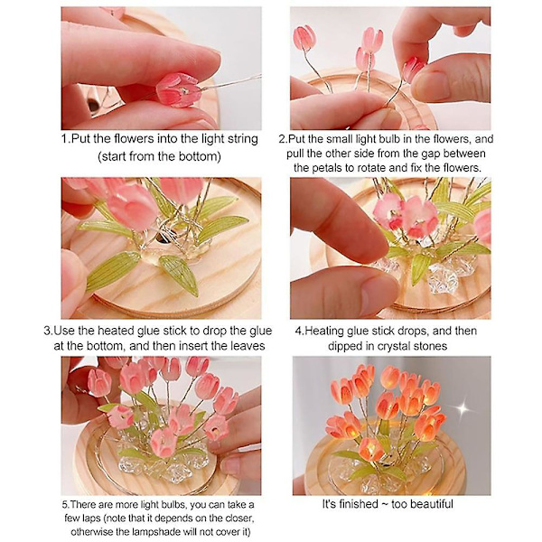 DIY-Tulppaani Yövalo Simulaatiokukka Ystävänpäivälahja