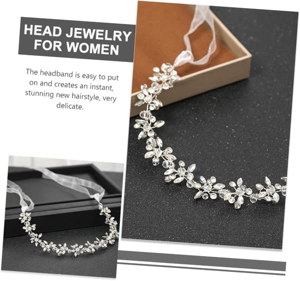 Rhinestone Bryllupshårvin Brudehodeplagg Mykt Meshbånd Håndlaget Krystall Hårtilbehør