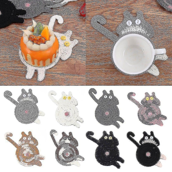 Funny Cat Butt Coasters Dekoration Bordpude Drikkemåtte Varmeisolering Sød Hånd