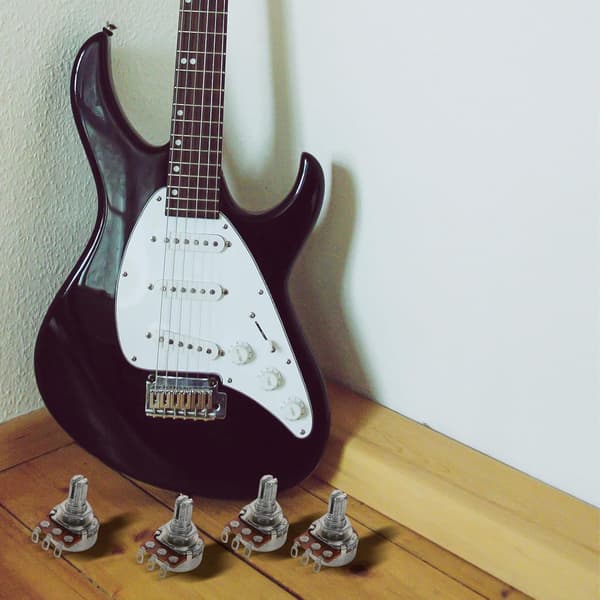 4 stk. lineær konisk potensiometer gitarpotensiometer erstatning sterk struktur aluminium jern solid gitarreparasjon