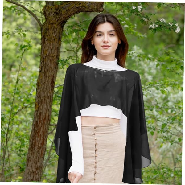 Letvægts polyester aftenkjole capelet elegant pullover bryllupssjal