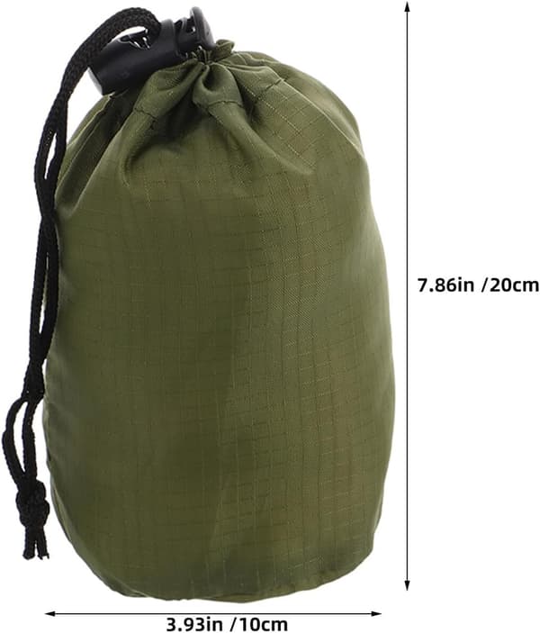 4 stk. utendørs oppbevaringspose for regnjakke og poncho, snørepose, bærbar campingpose