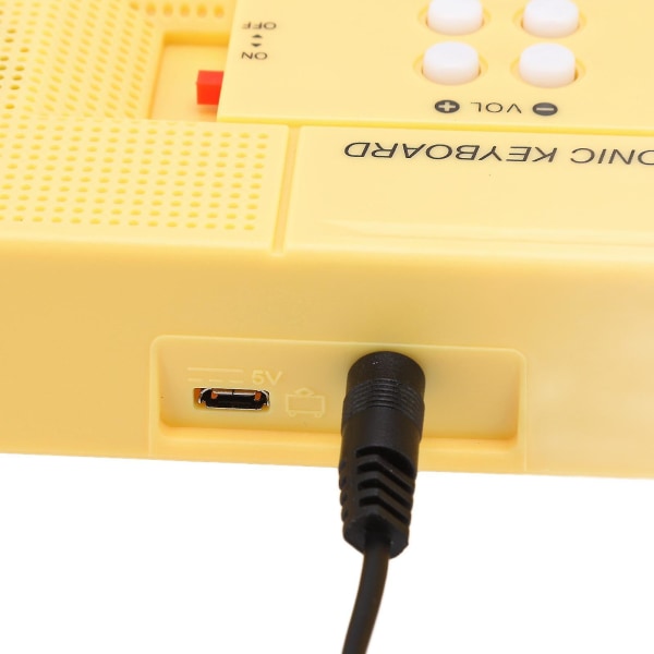 Elektronisk Klaver Keyboard Børn 37 Taster Keyboard Klaver Uddannelsesmæssigt Legetøj Med Mikrofon Gul Yellow