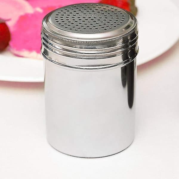 (sett med 2) Dredge Shakers 10 Oz, Rustfritt Stål Krydder Shaker Baking