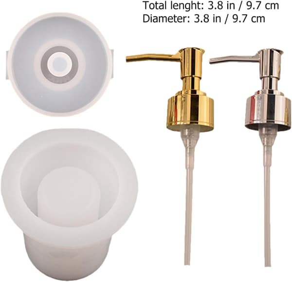 DIY Silikon Sprayflaske Formsett Gull og Sølv Dyser Rund Flaskeform