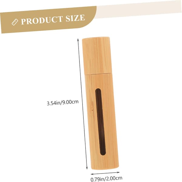 Bambu Roll-on Flaskor 3st 10ml Små Tomma Eterisk Oljehållare med Fönster för Resor och Aromaterapi