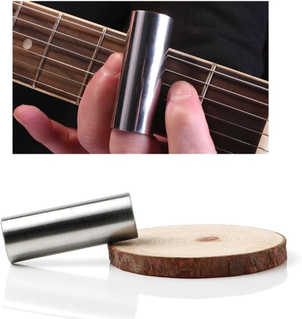 6st Gitarr Slides Set för Gitarr och Bas Glas och Rostfritt Stål Bottleneck Slide Medium Storlek Förbättrar Sustain