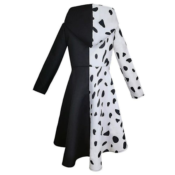 Cruella Kostymset Klänning + Svarta Handskar Outfit Set XL