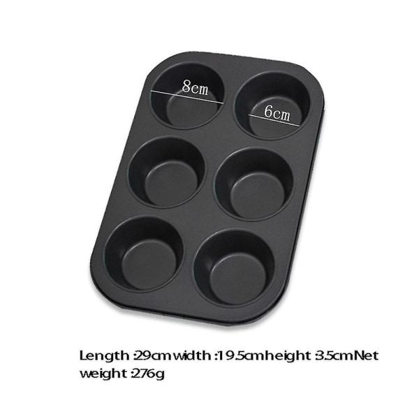 Non-stick Rund Kageform Muffinbakke Kulstofstål Bage Pudding Bageudstyr Biscuit (er)