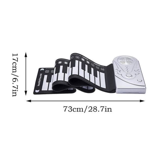Bärbar 49-tangenters Flexibel Rullbar Piano Mjukt Tangentbord