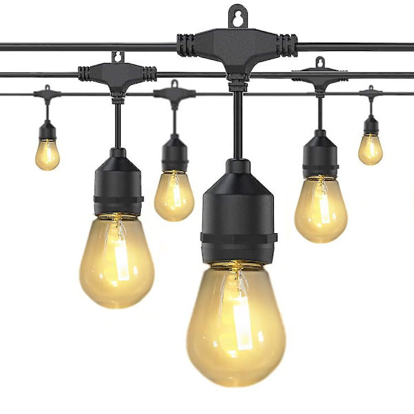 Maailmapallo-ulkokattokruunut 5m 10 lamppua S14 Edison LED