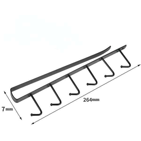 2 mukinpidikettä, kaapin säilytyskoukut, 6 mukinpidikettä