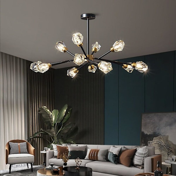 115cm Krystal Loftlampe Led Kobber Moderne