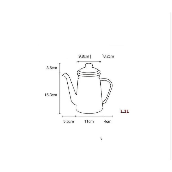 1,1l emaljekjele Retro Matvarekvalitet Tekanne Induksjon