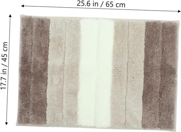 Absorberende flosset teppe for baderom vaskbar gulvmatte striper