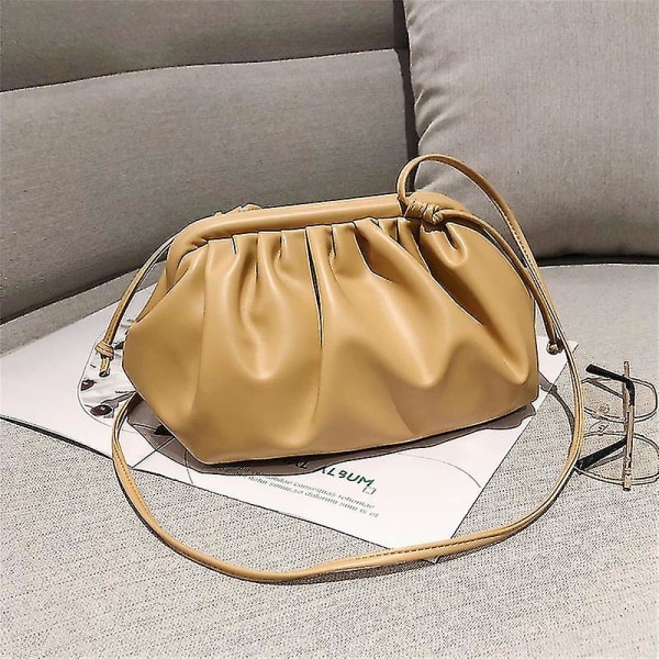 Damväska Mode Design Axelremsväska Messenger Väska Kvinna Moln Väska. (Khaki)1st