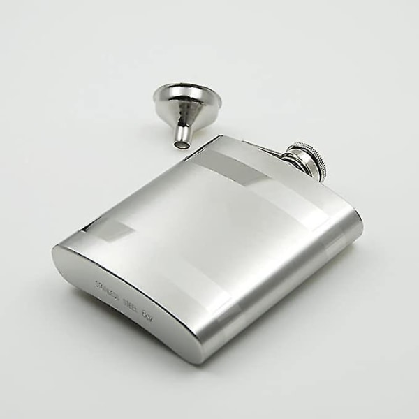 8oz Hip Flask i Rustfritt Stål med To Polerte Linjer og Trakt