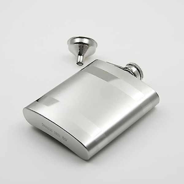 8oz Hip Flask kaksi kiillotettua riviä suppilo ruostumatonta terästä