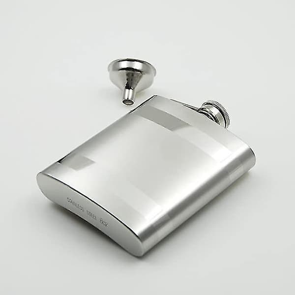8oz Hip Flask med to polerede linjer Tragt Rustfrit Stål