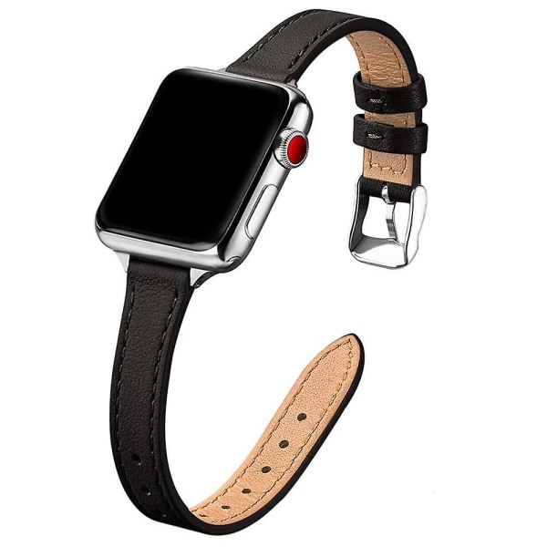 Til Apple Watch 6 Se 40 mm 44 mm bånd Slank læderrem Til Iwatch Series 6 5 4 3 38 mm 42 mm bånd Kvinder pige tyndt Correa håndled