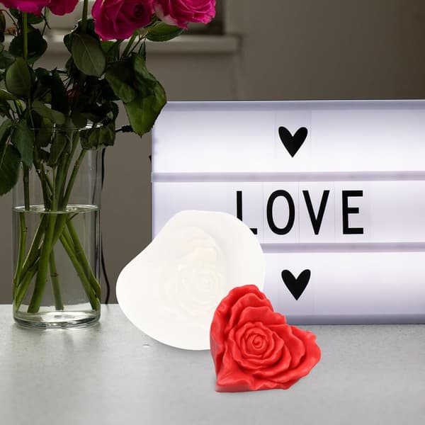 DIY Roseformet Silikon Såpeform for Håndverk, Duftlysform
