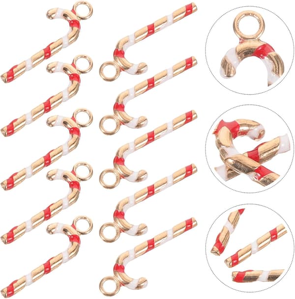 10 st julkäppshängen Mini legeringsberlocker DIY-smycken