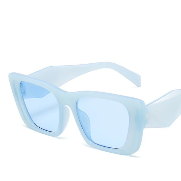 Fasjonable retro solbriller Liten ramme PC solbriller kant med diamanter for (1 stk, blå)