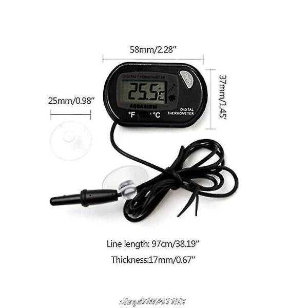 Akvarietermometer Digital LCD Vattentermometer