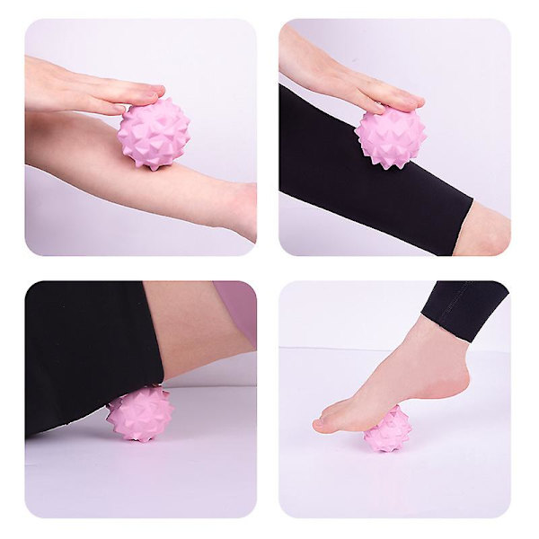 TPR Yoga Fascia Roller Jordnötsmassageboll Rygg Ben Fot Muskelavslappning Yellow Double Ball