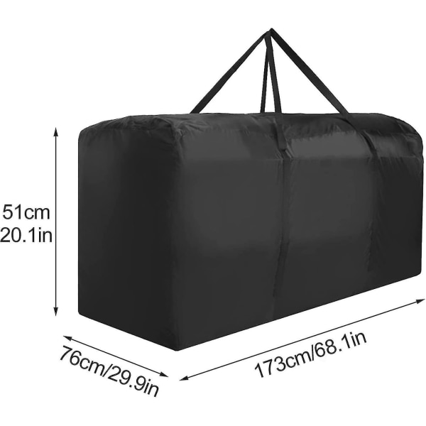 Oppbevaringspose for juletre - Vanntett, kraftig juletrepose - Forsterkede håndtak, dobbel glidelås, lomme for etikett på siden - Beskyttelse mot støv 173*76*51CM