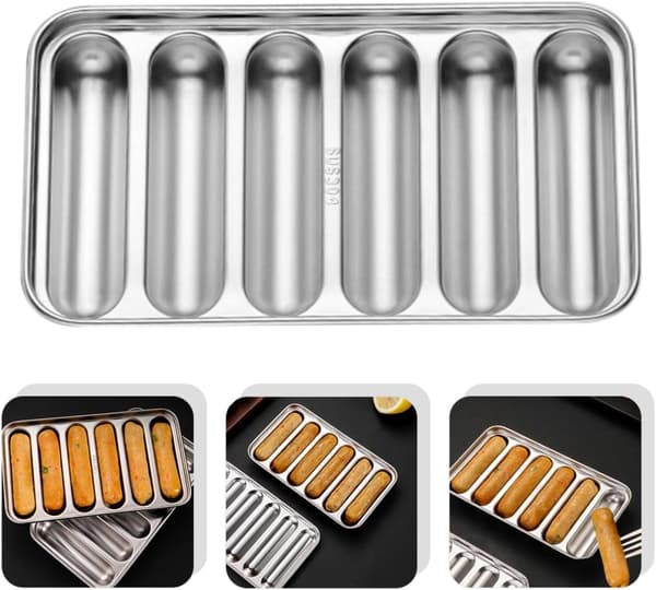 Pølseform i rustfrit stål, non-stick pølseform til hotdogs