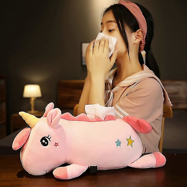 Kawaii Bil Pig Husky Kat Håndklæde Plyslegetøj Dyr Æske Hjem Sofa Vævsæske Serviettaske Pose Plushie