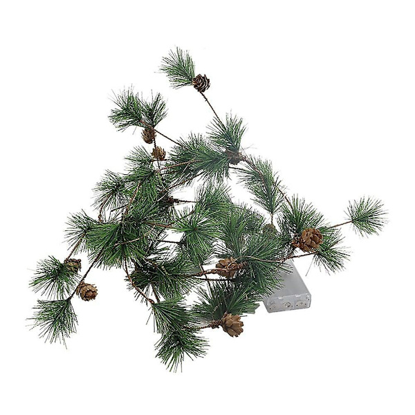 Jouluinen Rattan-Käpy-Kello-Mäntyneulos-Valoketju