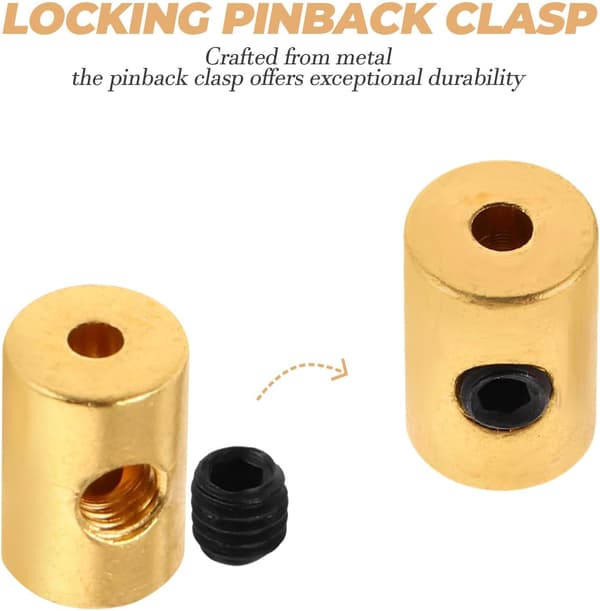 20 st högsäkerhetsnållås för uniformsnålar med metallbricka Pinback-spännen