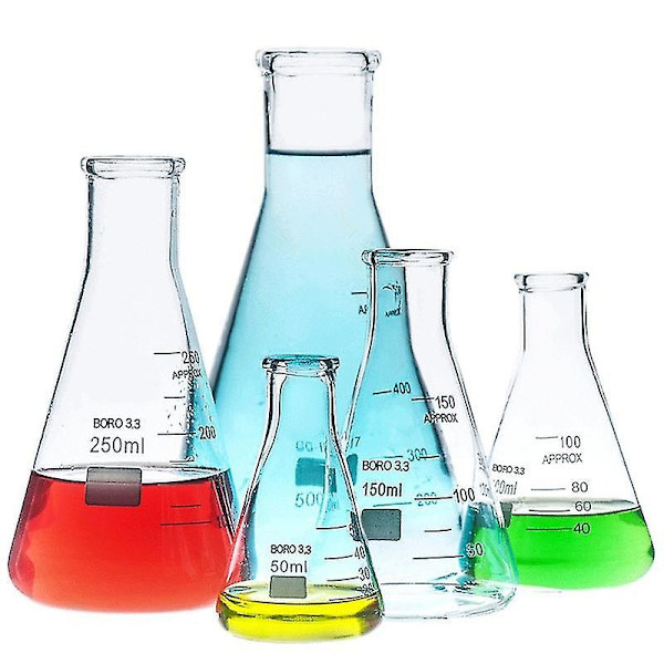 2 stk. Laboratorie Store Koniske Kolber Glas 50ml-1000ml