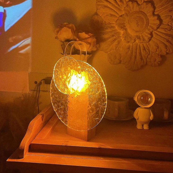 Vann Ripple Solnedgang Lampe Projektor Lys Akryl Tre
