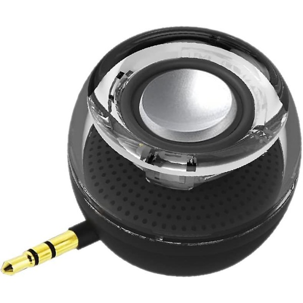 Mini trådløs højttaler med 3,5 mm ekstra lydstik indsætter gennemsigtig bas black