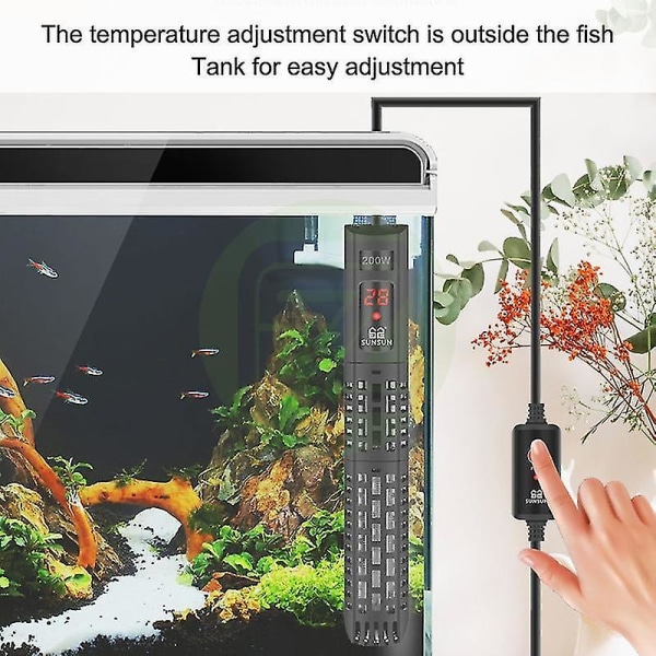 Sunsun Aquarium upotettava lämmitin Fish Tank LCD-näyttö