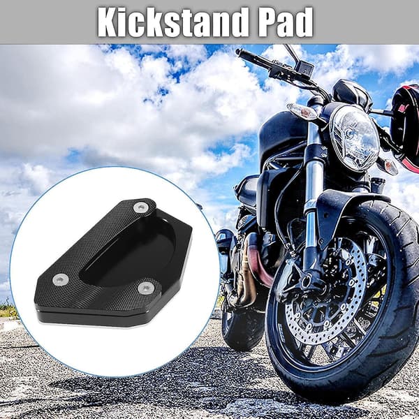 Kickstand Pad Støttefodplade Aluminium Legering Til Motorcykel Sort 1stk