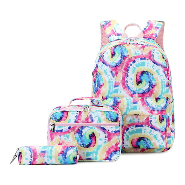 Resväska Ryggsäck Skolryggsäckar Isolerad Lunchpåse Mode Casual 3-pack Student Picknick Rosa Pennfodral För Flickor pink