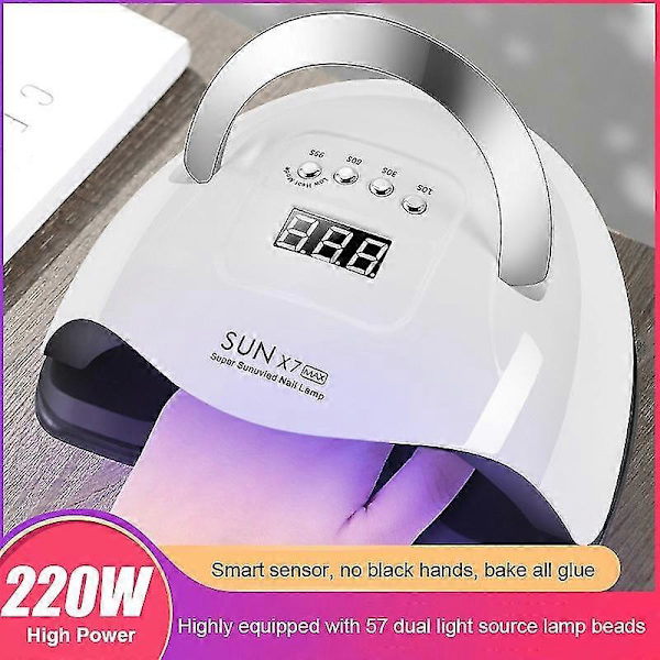 Negldørker 220W 4-trinns LED Negllys UV Gel Baking Light EU 110W