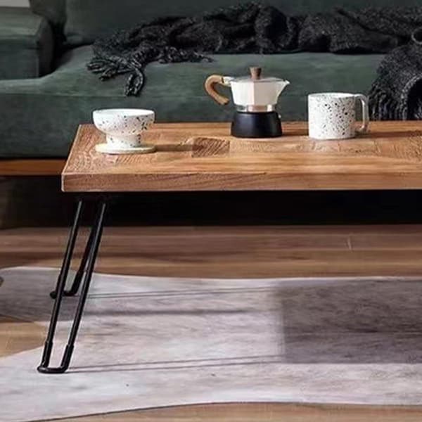 4 stk. foldbare bordben kraftige jernbordben sort rustik industriel stil