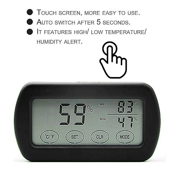 LCD-display ägginkubatortermometer hygrometermätare
