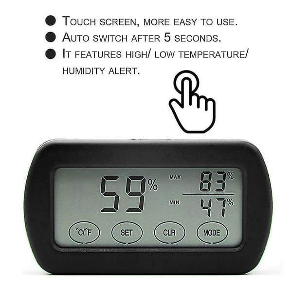LCD Skærmbaseret Æg Inkubator Termometer Hygrometer Måler