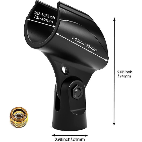 Universell Mikrofonhållare Clip 2-pack, Mikrofonhållare Clip med 5/8\" Han till 3/8\"
