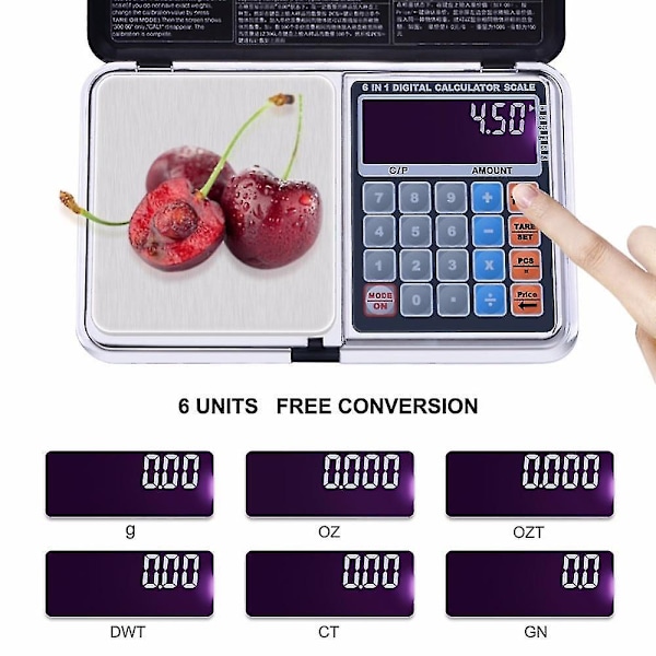 6 i 1 Multifunksjons Digitale Vekter 500g Vektbalanse