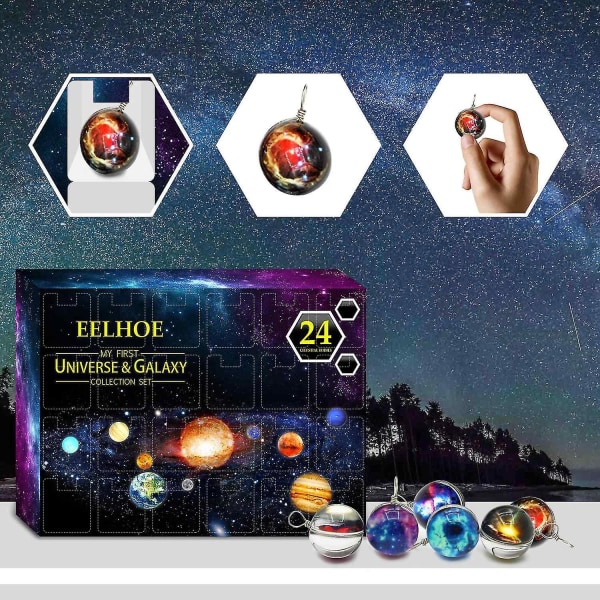 24-delad Universums Galaxy Julkalender Presentask Planets