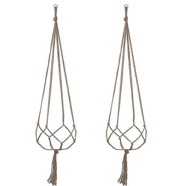 Hängande Macrame Växtkruka Hållare Hängande Växt Hängare Trädgårdsdekoration (2 st)